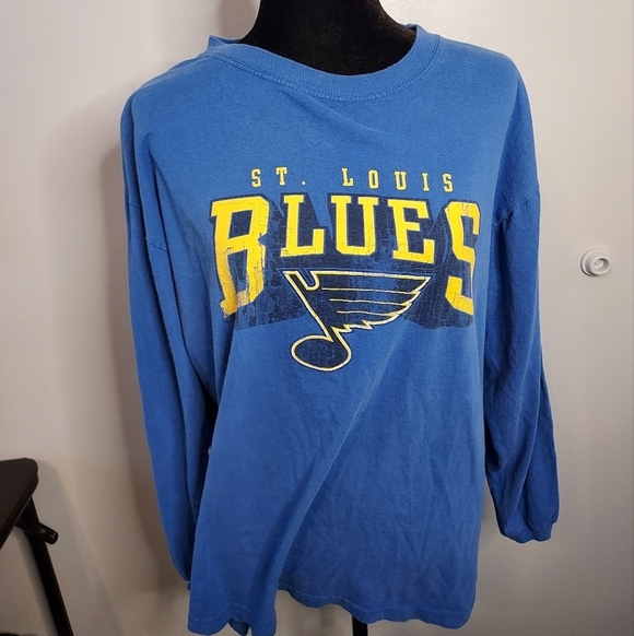 St. Louis Blues Long Sleeve Top Size XL NHL Blue, Yellow And White - Picture 2 of 6